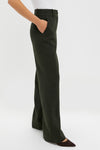 Hunter Green Tweed Herringbone Wide Leg Watson Trousers