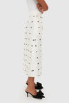 Ivory Polka Dot Daphne Midi Skirt