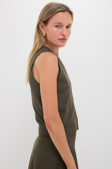 Olive Connie Knit Vest