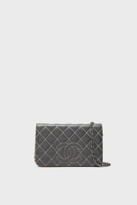 CHANEL Grey Wild Stitch Wallet on Chain Tuckernuck Archive