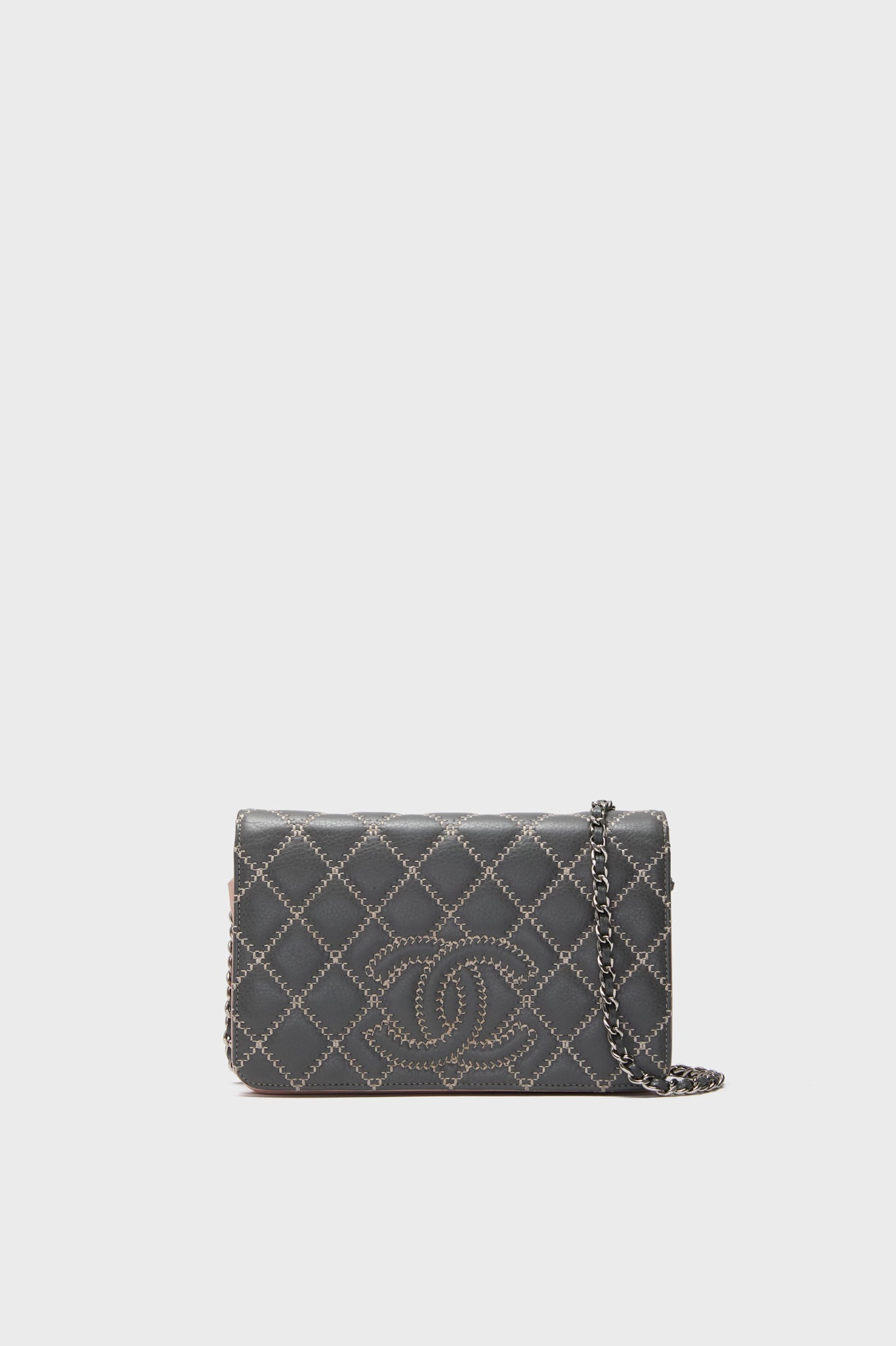 CHANEL Grey Wild Stitch Wallet on Chain | Tuckernuck Archive