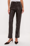Deep Brown Recycled Leather Bruno Pant
