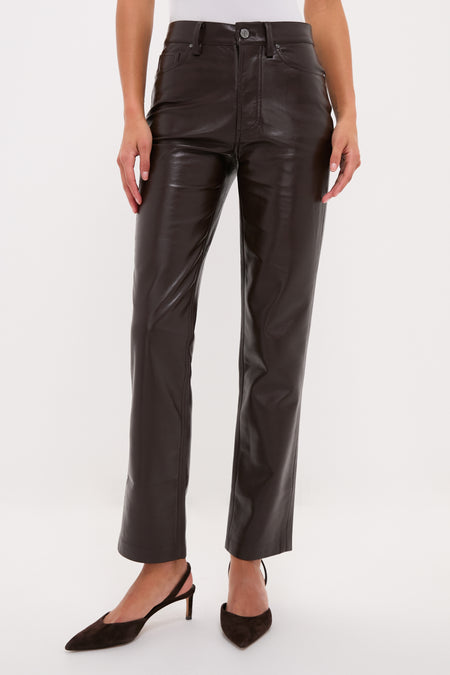 Deep Brown Recycled Leather Bruno Pant