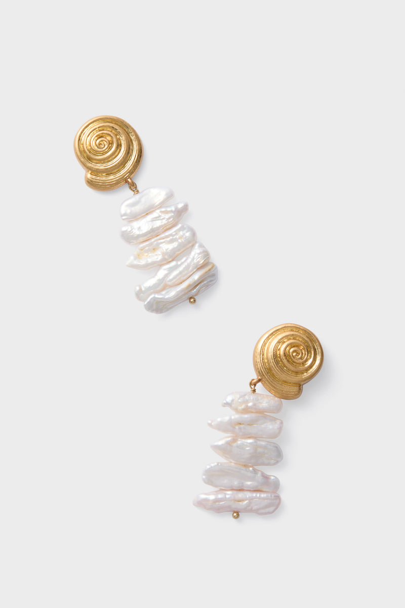 Gold and Pearl Alicia Earrings