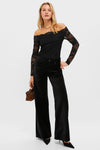 Black Lace Off the Shoulder Bari Top