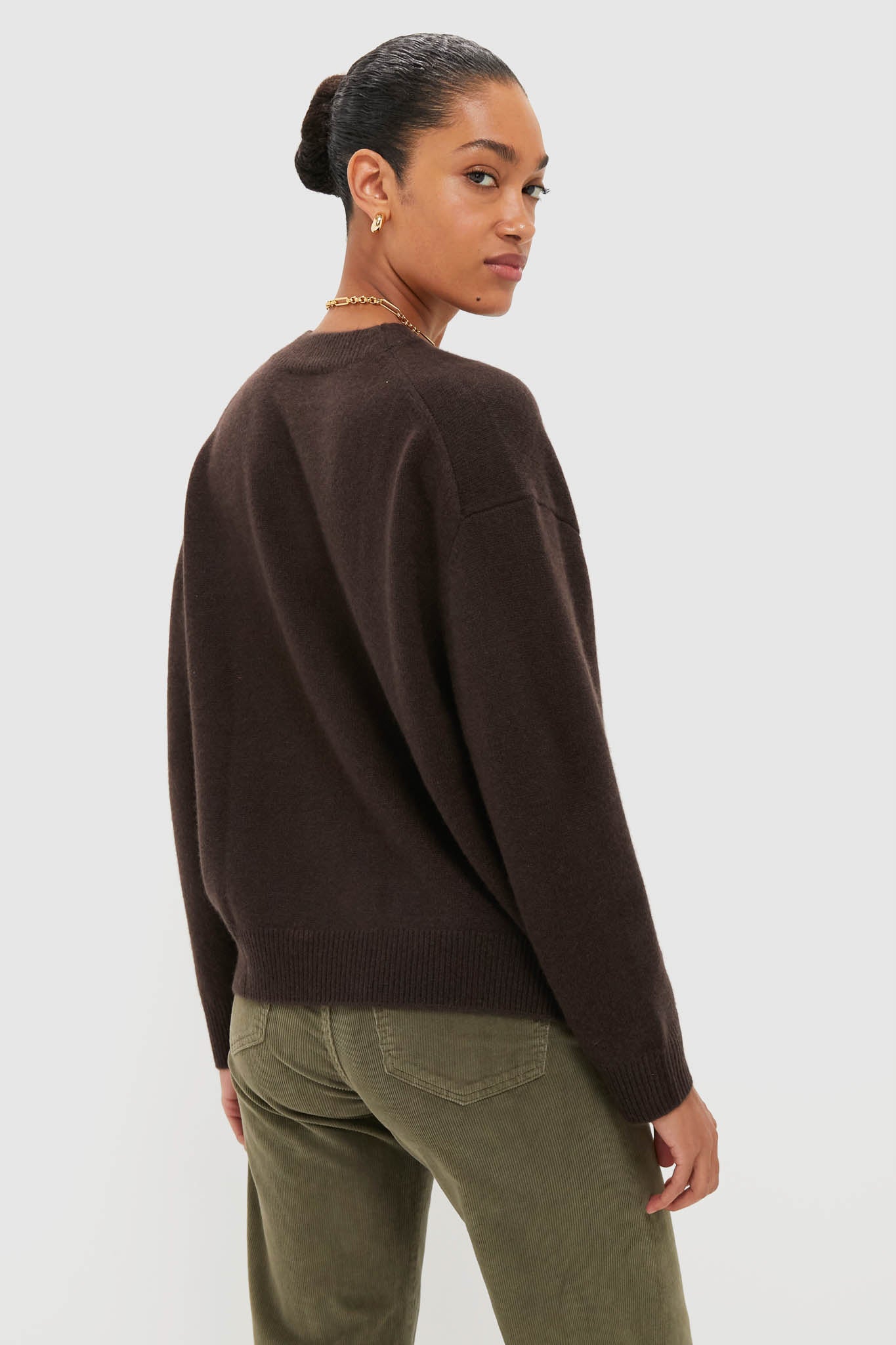 Deep Brown Lee Crew Sweater