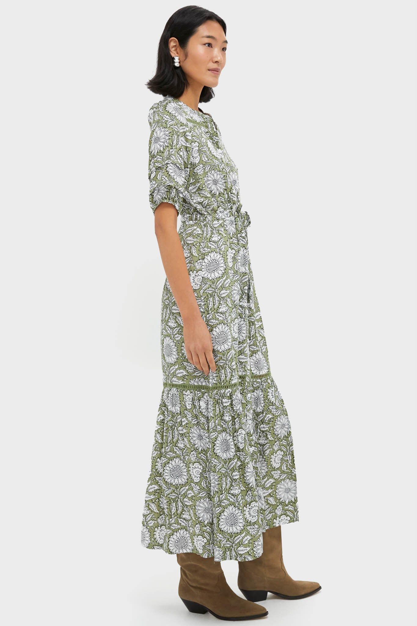 Arles Gothic Olive Lucy 4 Short Sleeve Dress | Love Tomas by