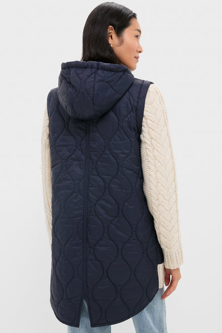 Navy and Heathered Sand Barrows Mixed Media Jacket