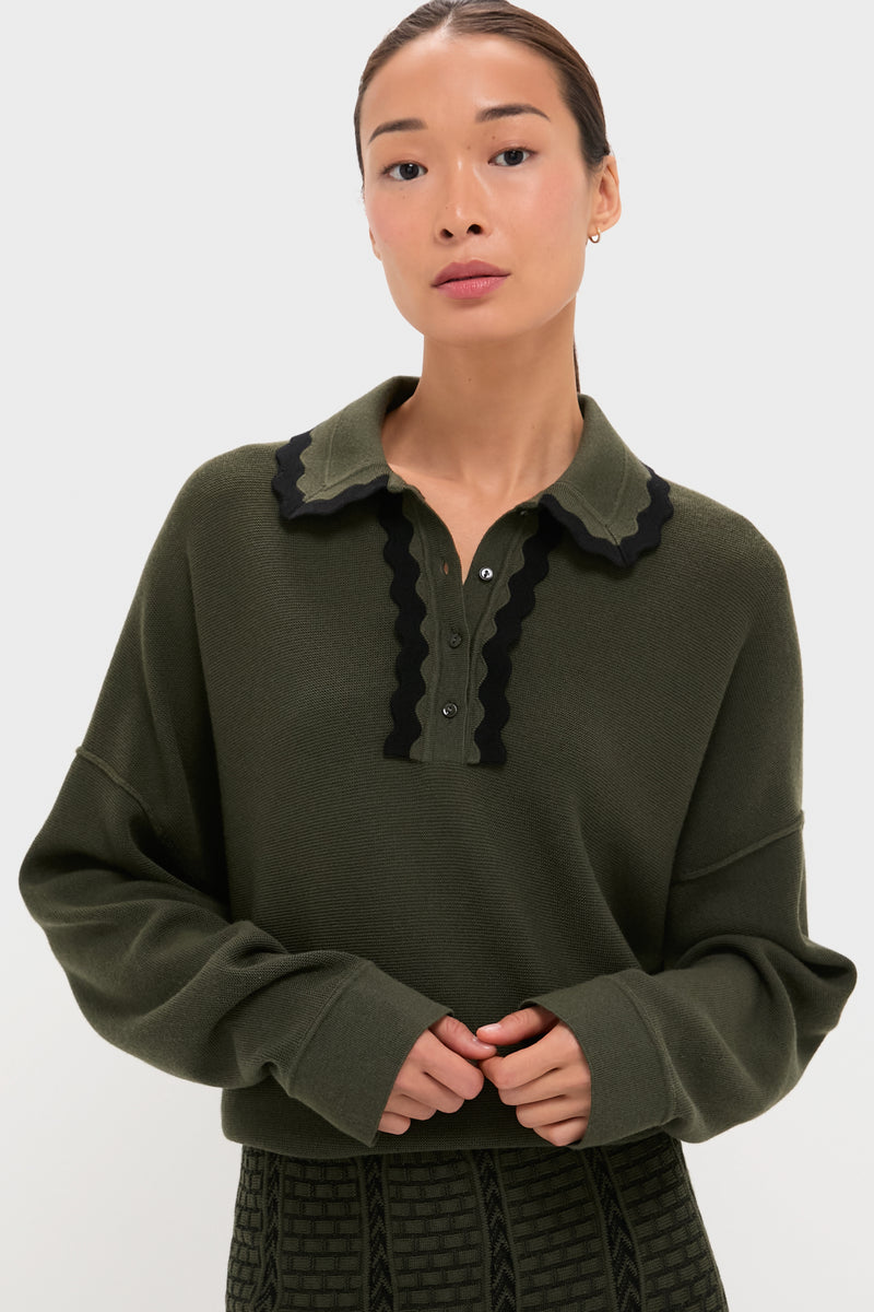 Khaki Duchesse Top