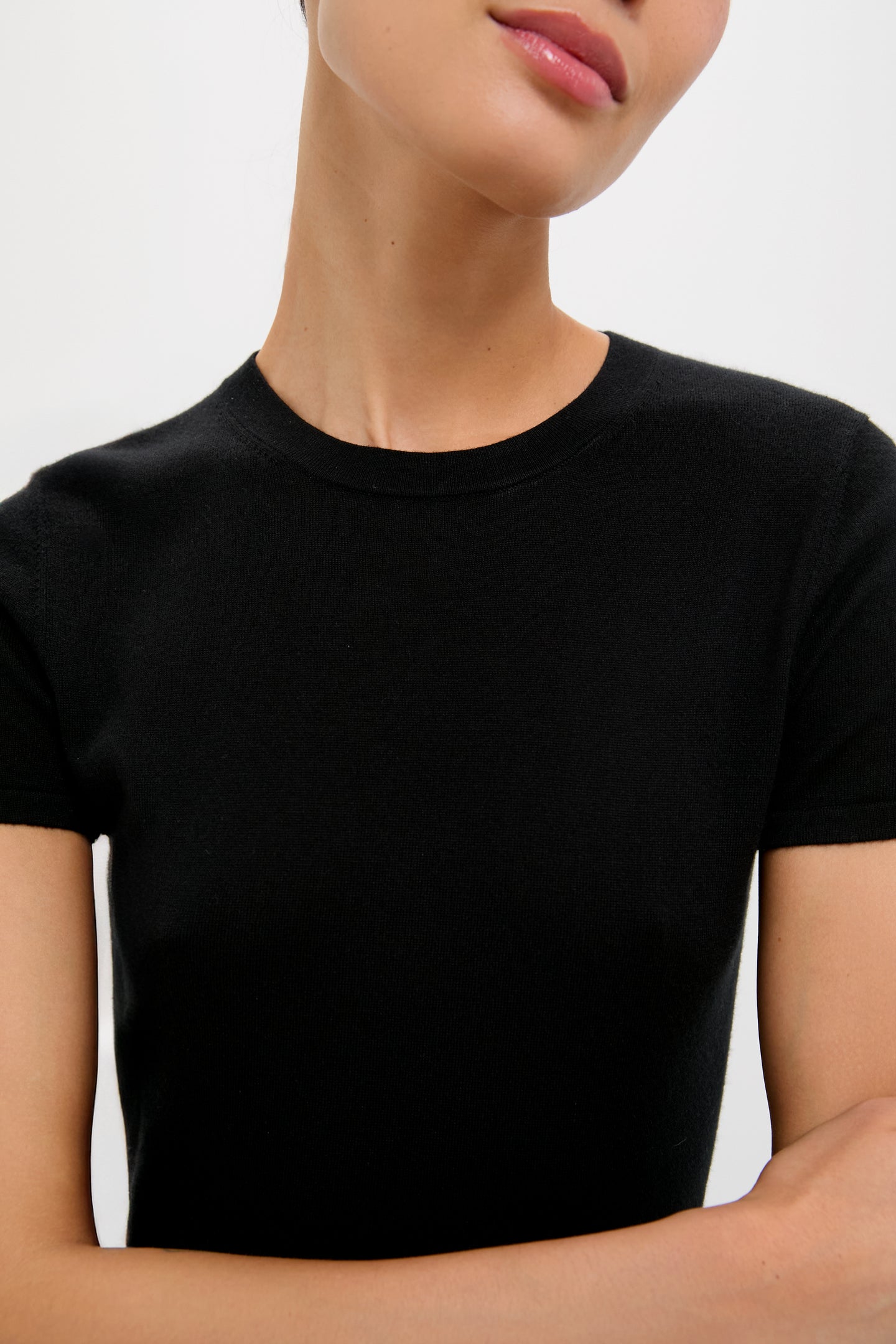 Black Cashmere Silk Blend Katie Tee