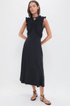 Noir Shiva Sleeveless Ruffled Midi Dress