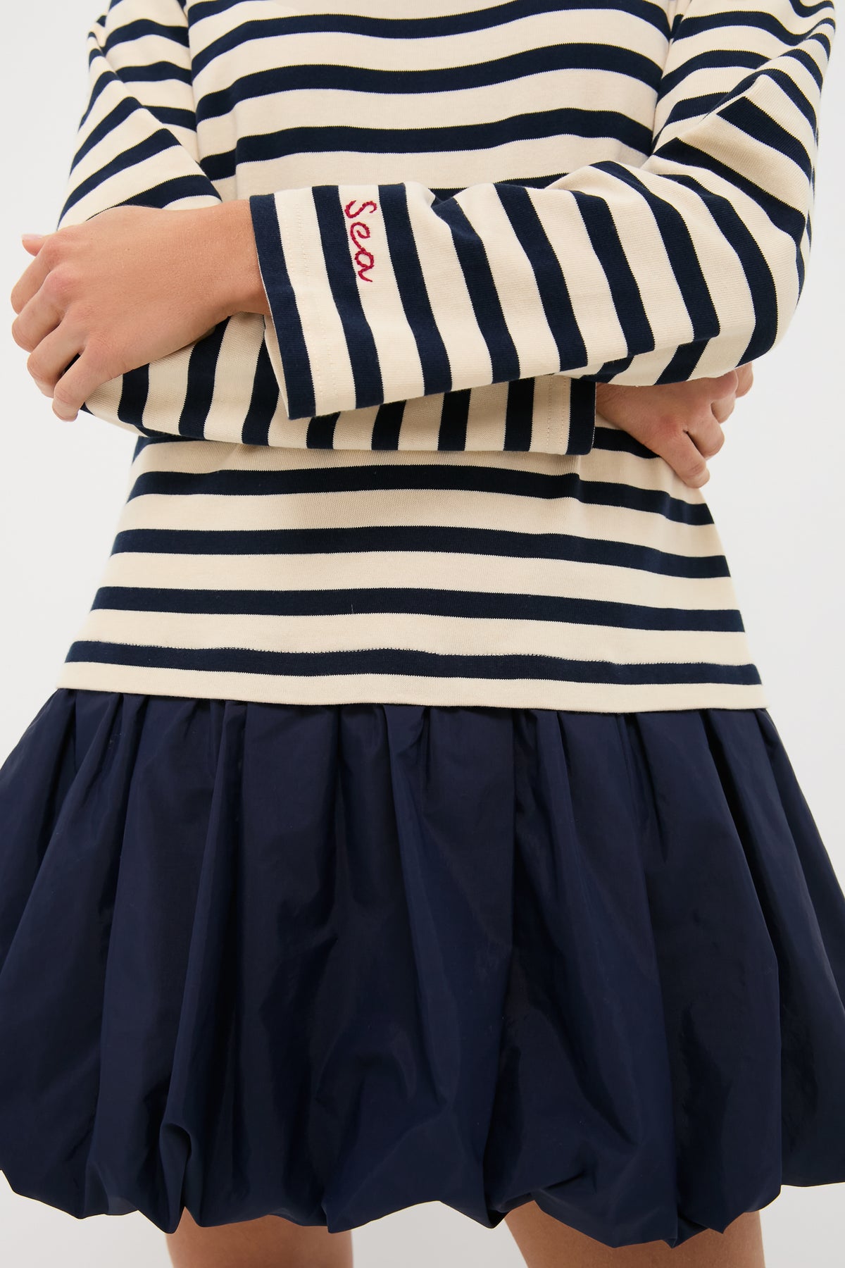 Multi Athena Solid Combo T-Shirt Bubble Dress