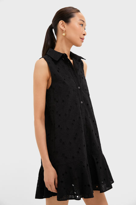 Black Floral Eyelet Sleeveless Callahan