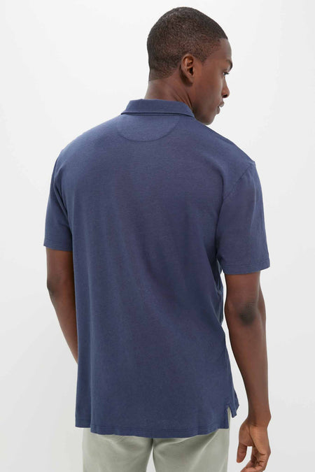 Nautical Blue Drift Linen Polo