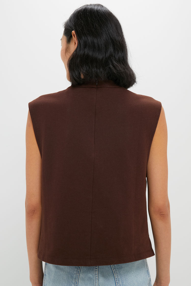 Chocolate Zane Knit Blouse