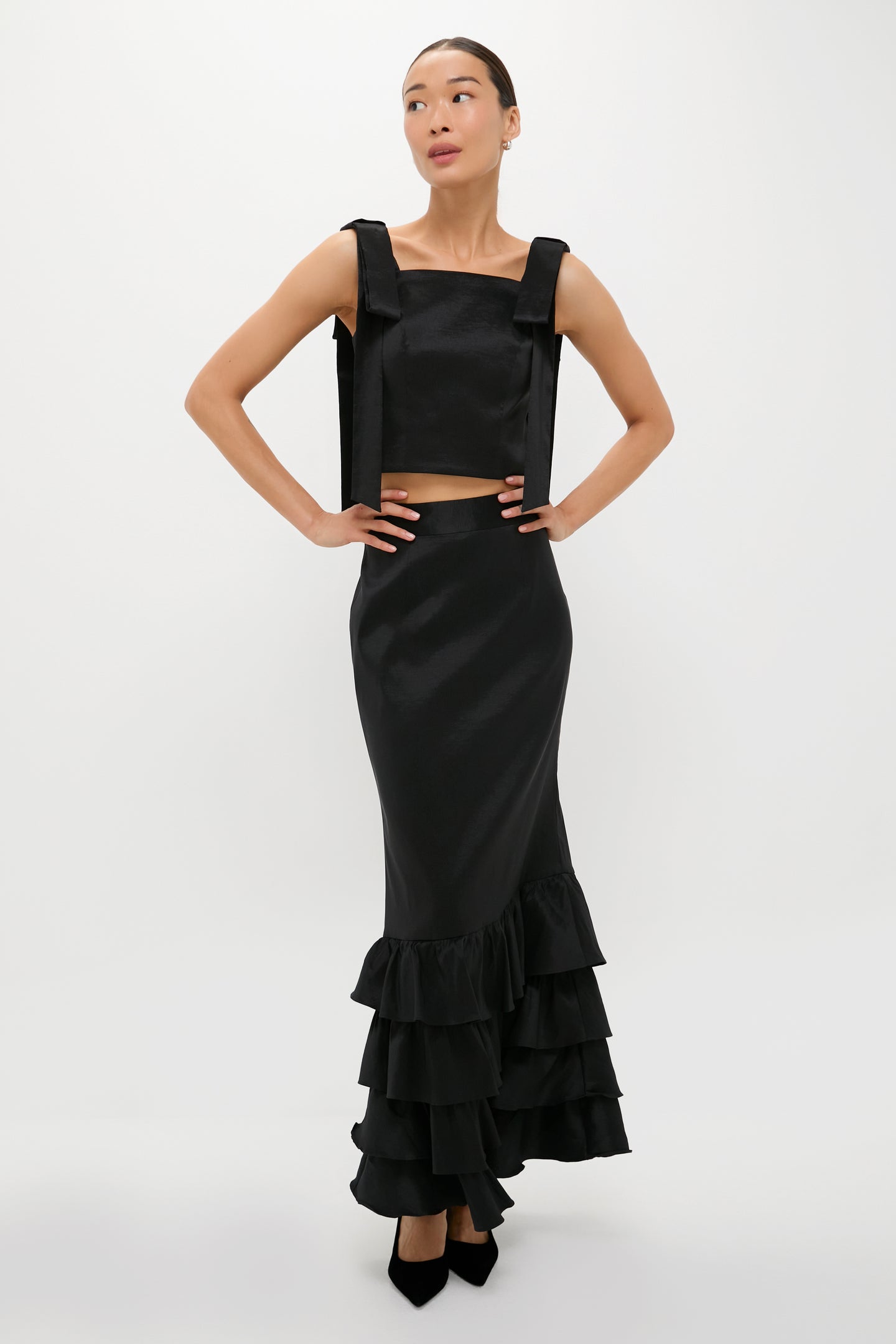 Black Taffeta Carolyn Skirt