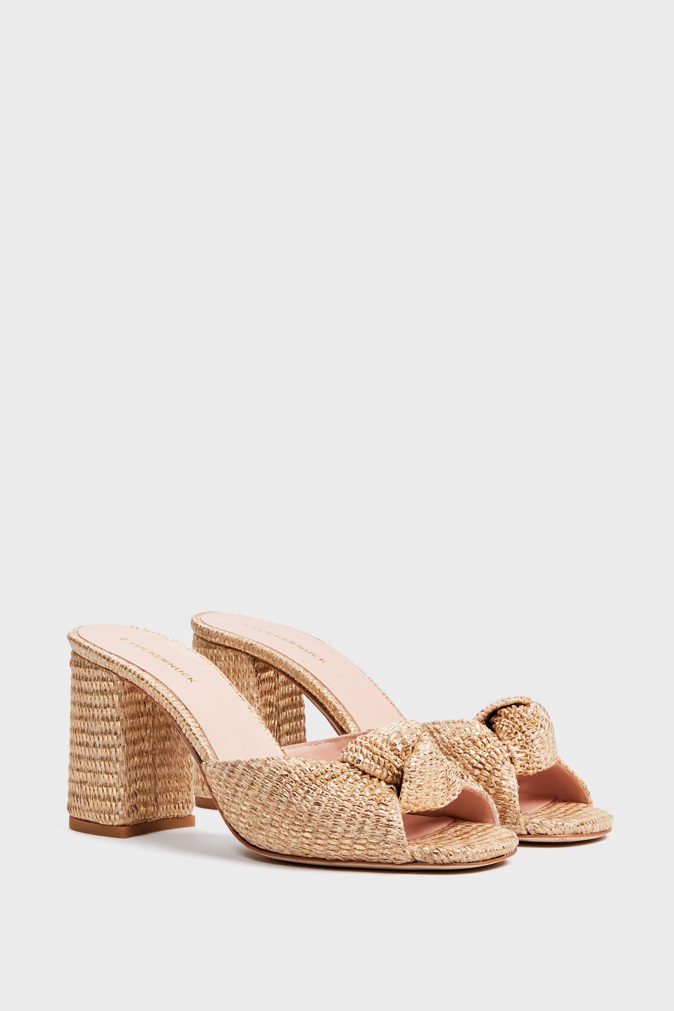 Gold Raffia Blake Heels