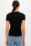 Black Cashmere Silk Blend Katie Tee