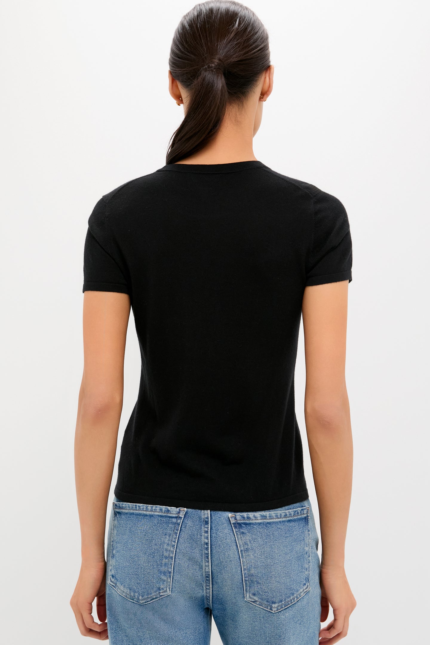 Black Cashmere Silk Blend Katie Tee