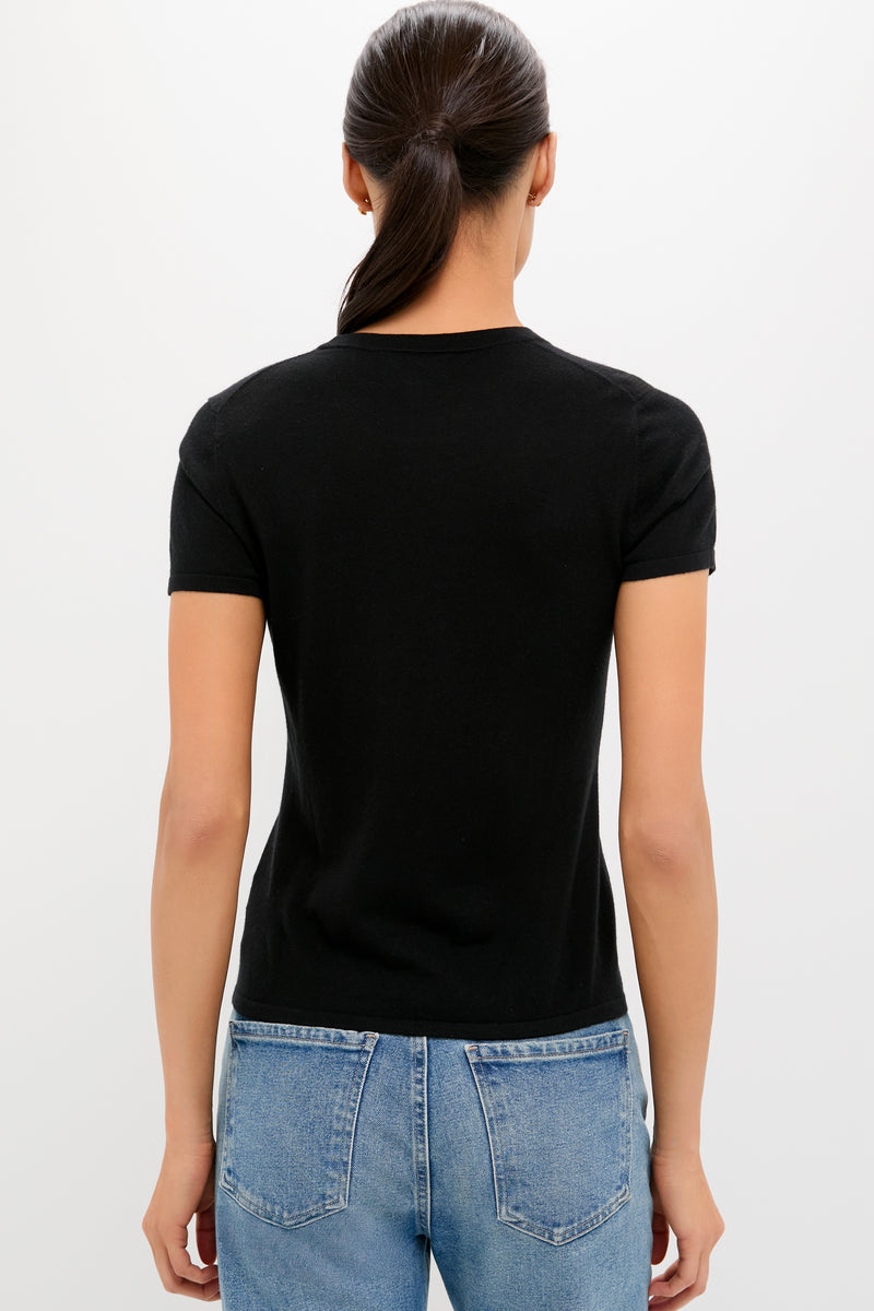 Black Cashmere Silk Blend Katie Tee