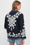 Navy Liliana Applique Jacket