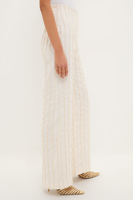 Ivory Tuyo Embroidered Pants