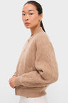 Collection Camel Melange Wool Cashmere Sweater Bomber Coat