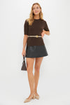 Black Leather Meg Mini Skirt