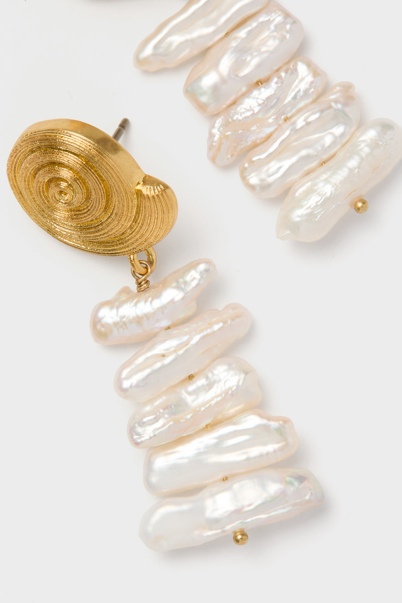 Gold and Pearl Alicia Earrings