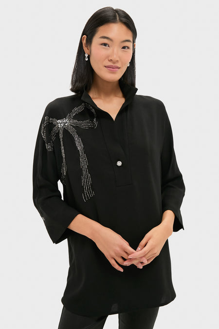 Black Embellished Willow Blouse