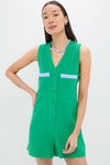 Green Terrycloth Myla Romper Coverup
