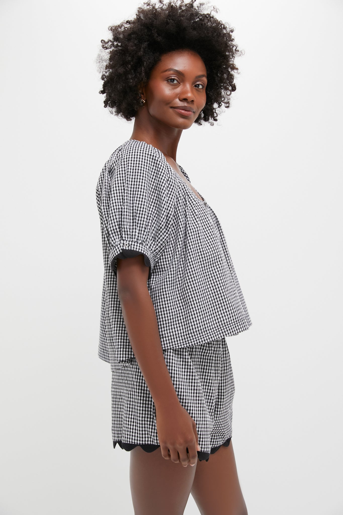 Black Gingham Ric Rac Tully Top | Tuckernuck