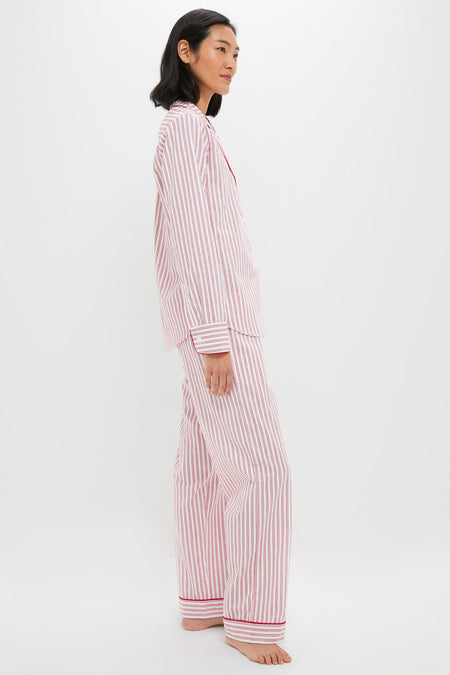 Antique Red Ticking Long Sleeve Pants Set