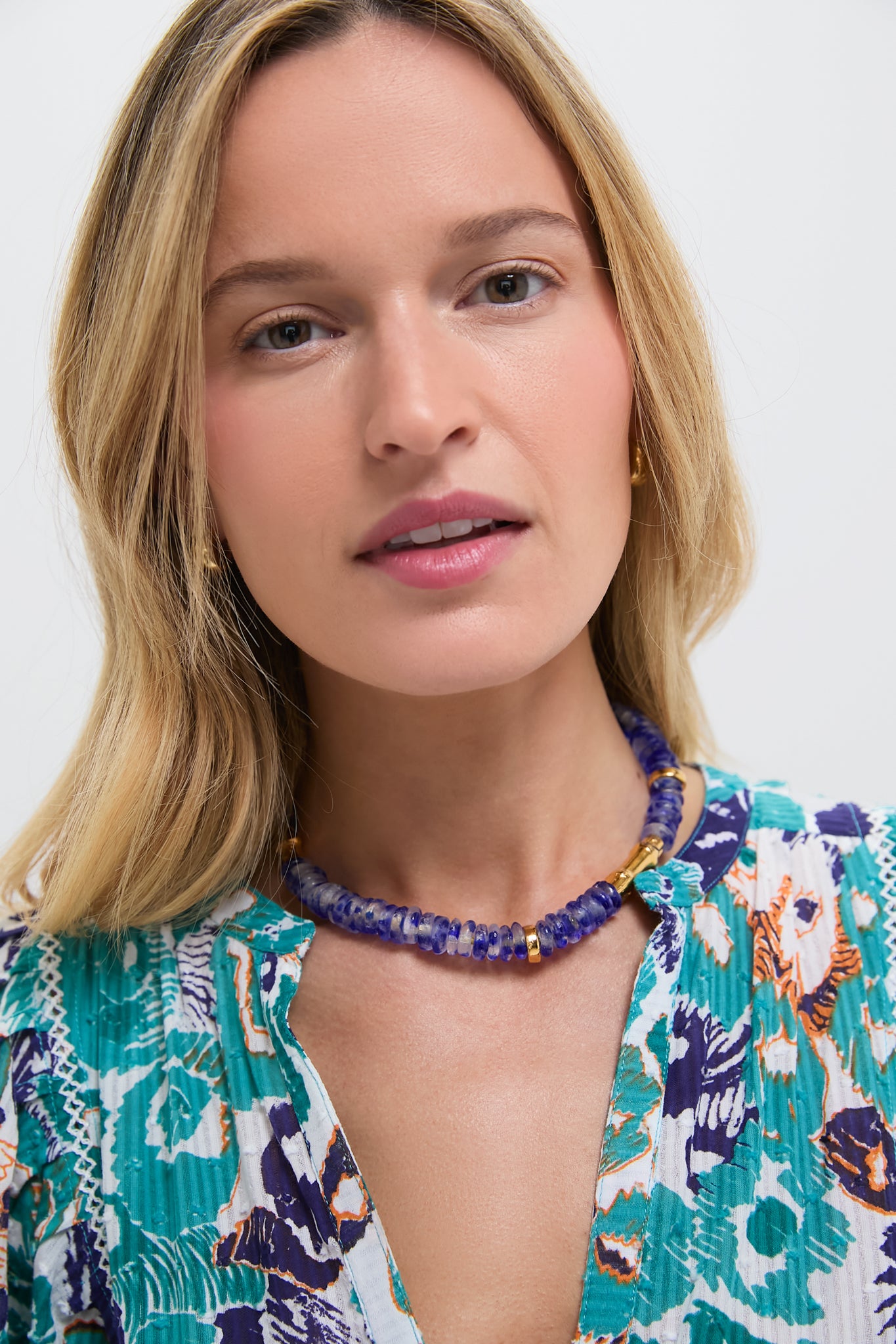 Dark Blue Wave Toga Beach Necklace