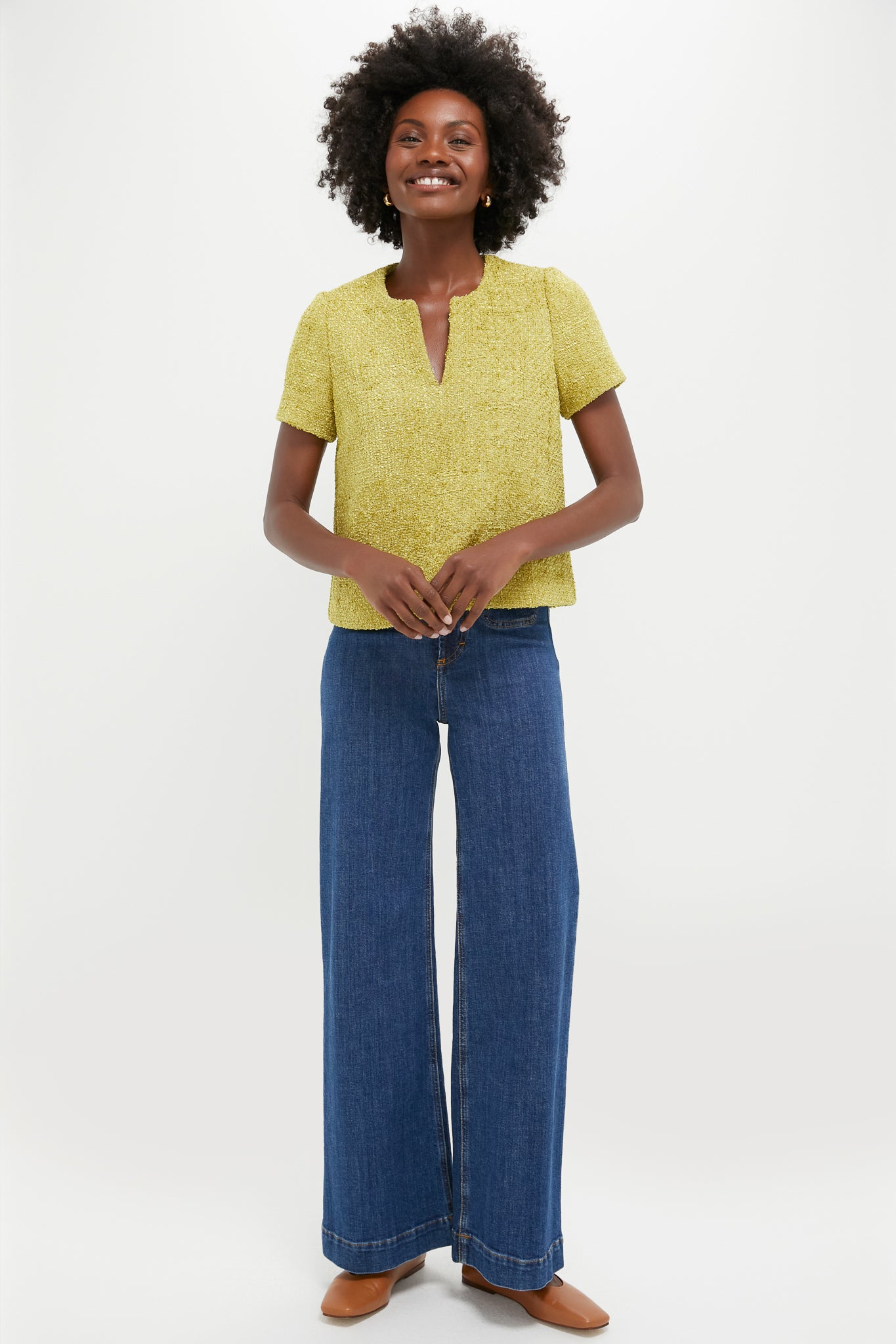 Citron Tweed Maebe Blouse | Hyacinth House