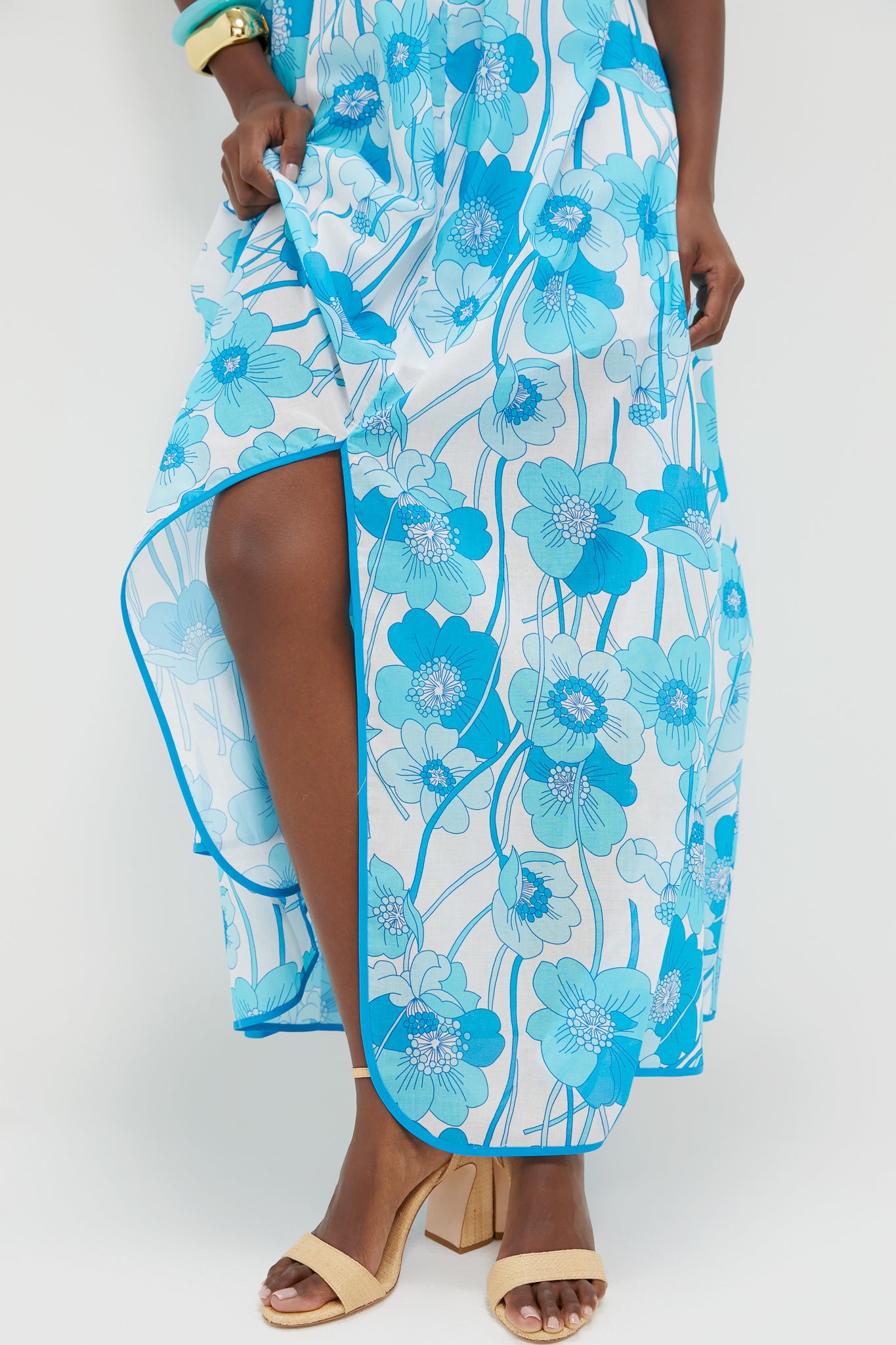 Flowers Waves Maui Halter Midi Dress | Loretta Caponi