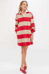 Khaki and Red Stripe Travis Rugby Dress