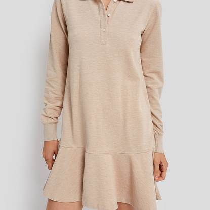 Sandstone Long Sleeve Pique May Polo Dress | Tuckernuck