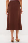 Chocolate Brown Knit Philomena Midi Skirt