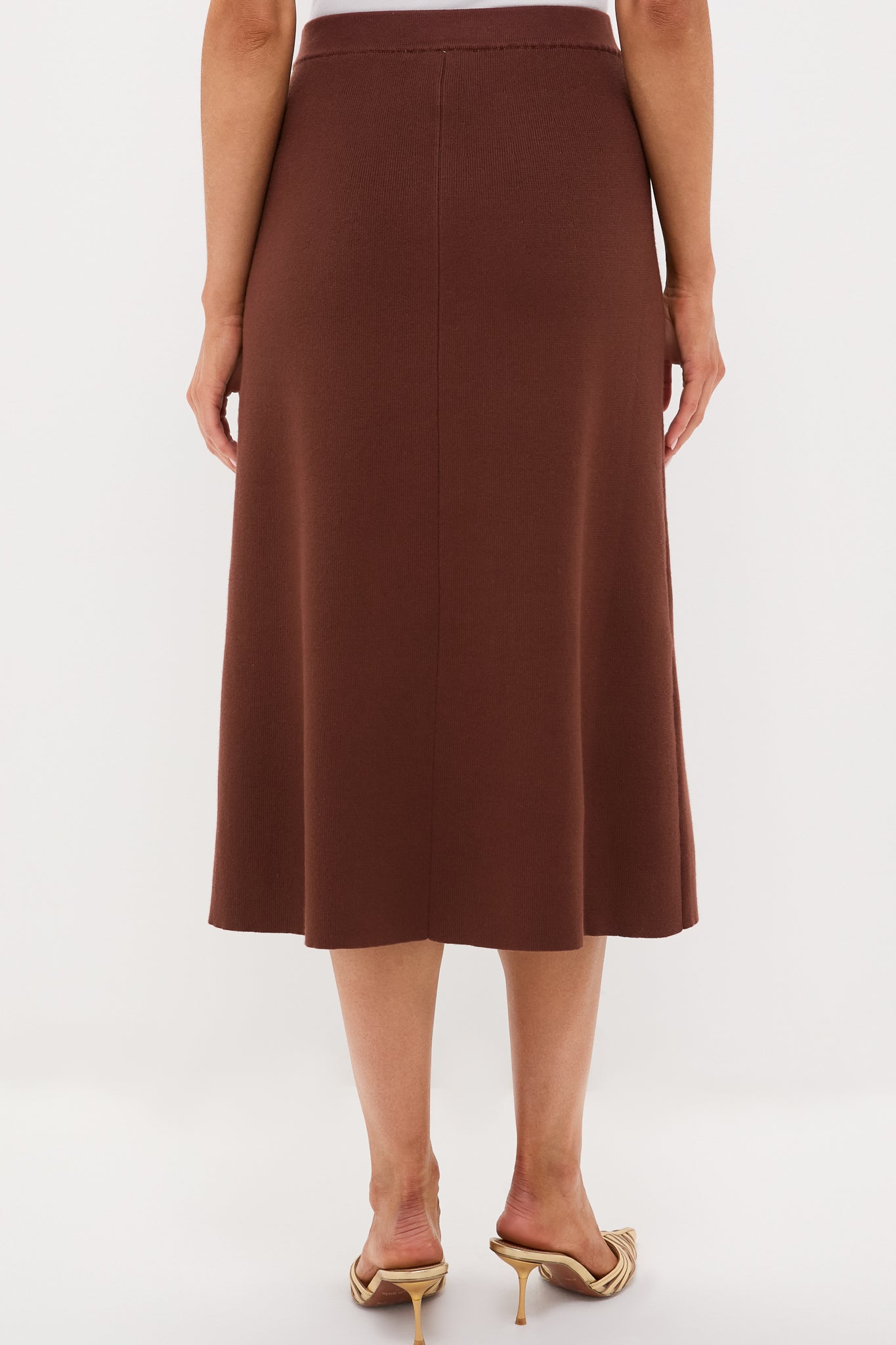 Chocolate Brown Knit Philomena Midi Skirt