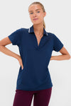 Navy Short Sleeve Performance Jersey Caroline Polo