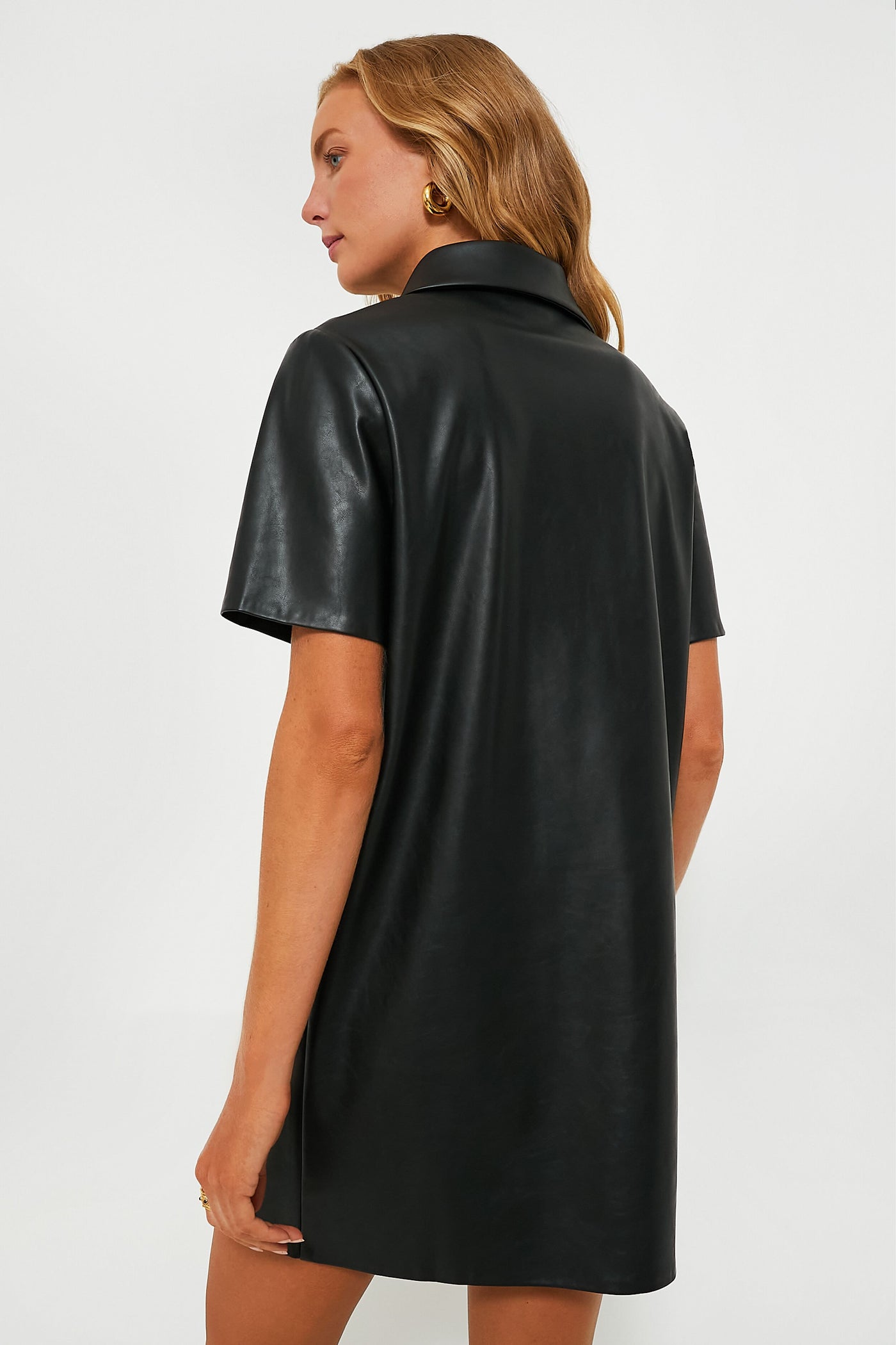 Tuckernuck Black Leather Violetta Shirt Dress Black / XXS Tuckernuck Black Leather Violetta Shirt Dress Black / XXS