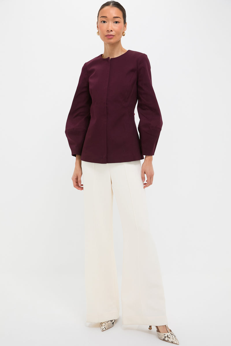 Structured Tunic Oxblood Long Sleeve Structured Rhoda Tunic Top | Tuckernuck