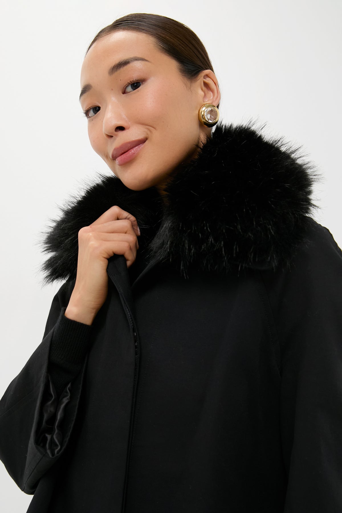 Fur Collar Cecile Swing Cape