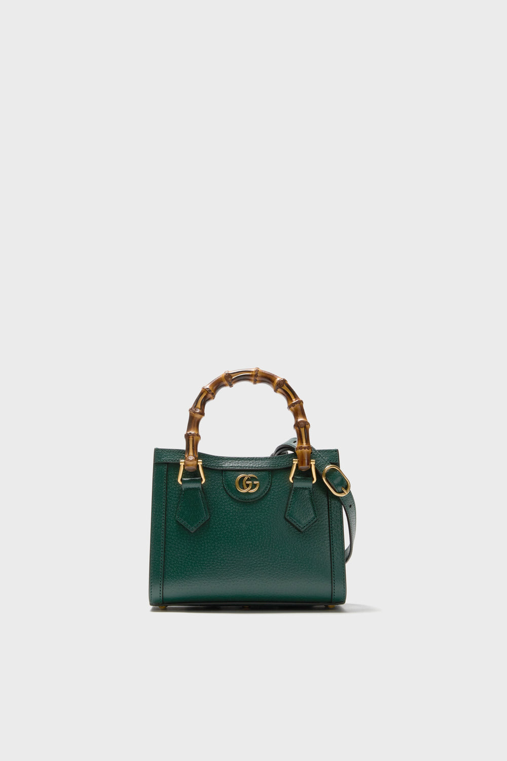 GUCCI Dark Green Bamboo Diana 2 Way Handbag