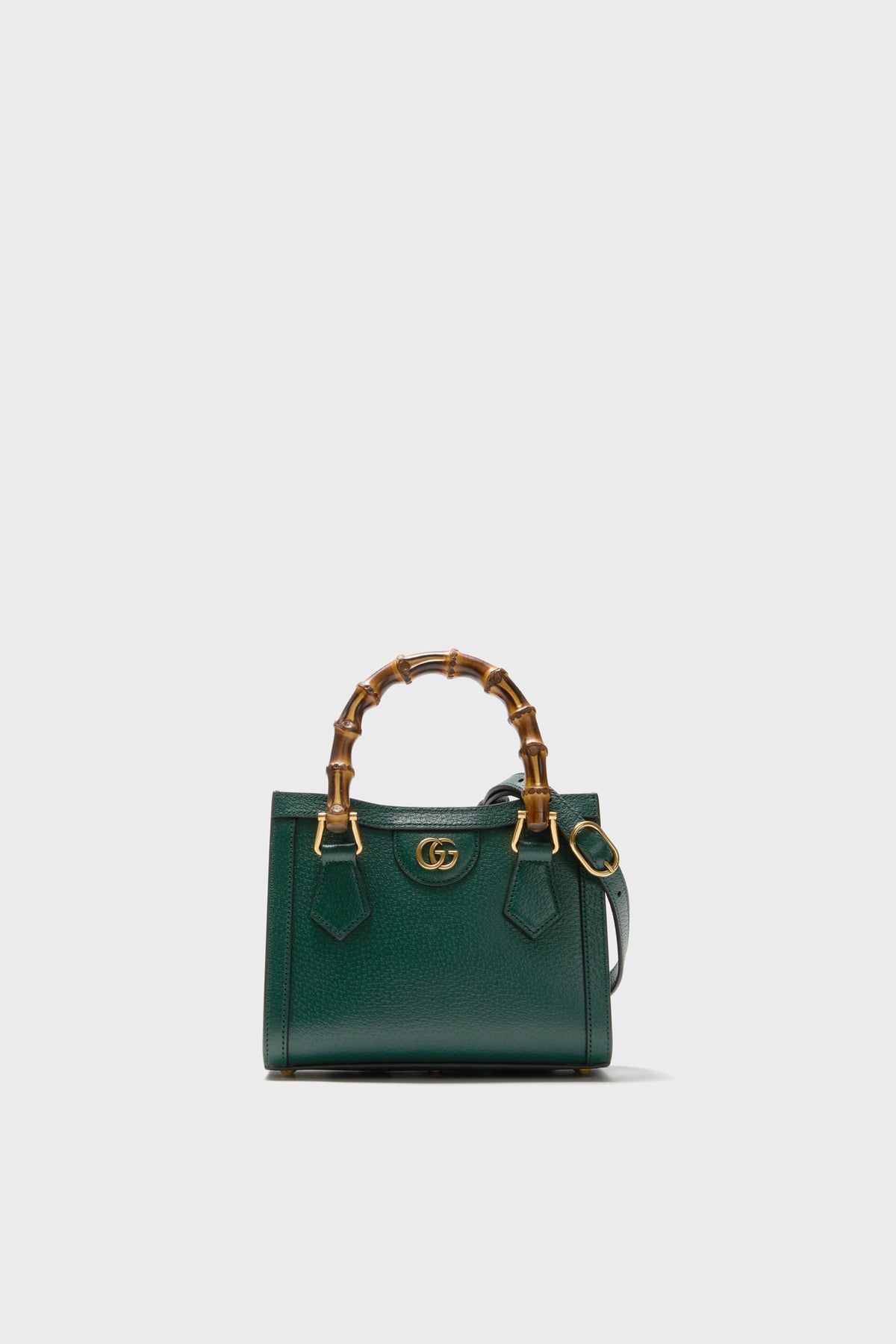 GUCCI Dark Green Bamboo Diana 2 Way Handbag