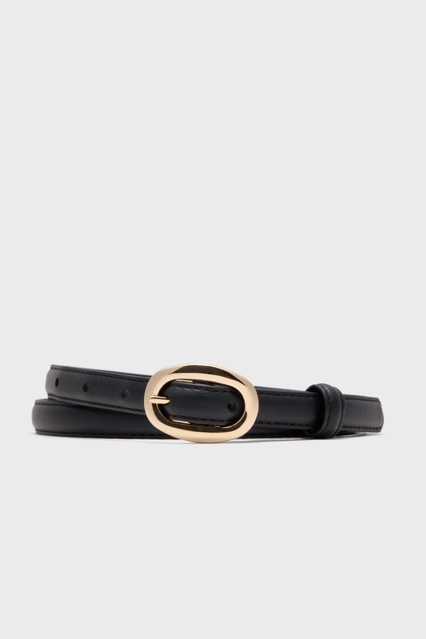 【新品】ARTS&SCIENCE / Oval buckle belt 黒 Black Oval Buckle Skinny Belt | Tuckernuck Accessories