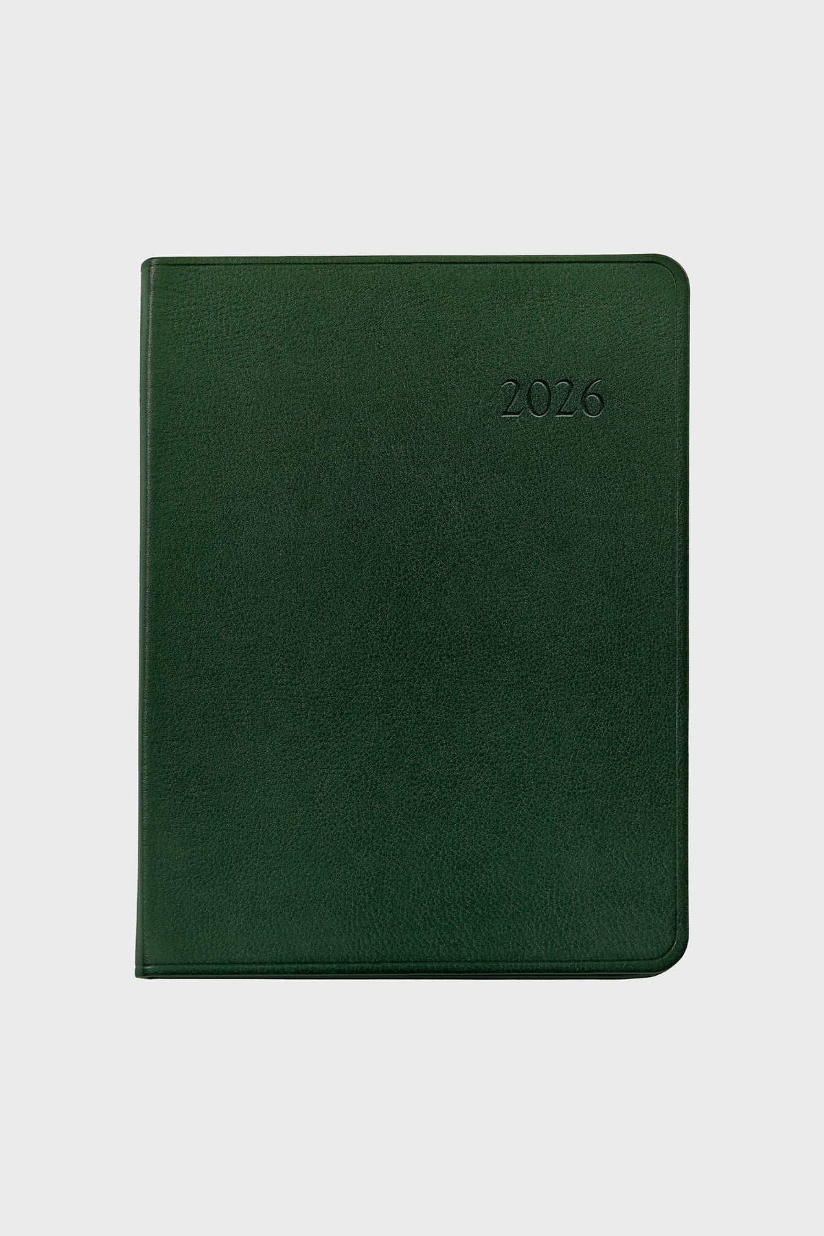 The Graphic Image dark green hardcover desk diary features "2026" embossed in the top right corner—ideal as an appointment book for organizing your schedule.