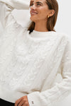Ivory Cashmere Cable Knit Eloise Sweater