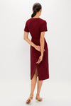 Burgundy Shimmer Boucle Pinot Midi Dress
